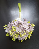 Buchet artificial frezii lila deschis – 35 cm, flori textile decorative